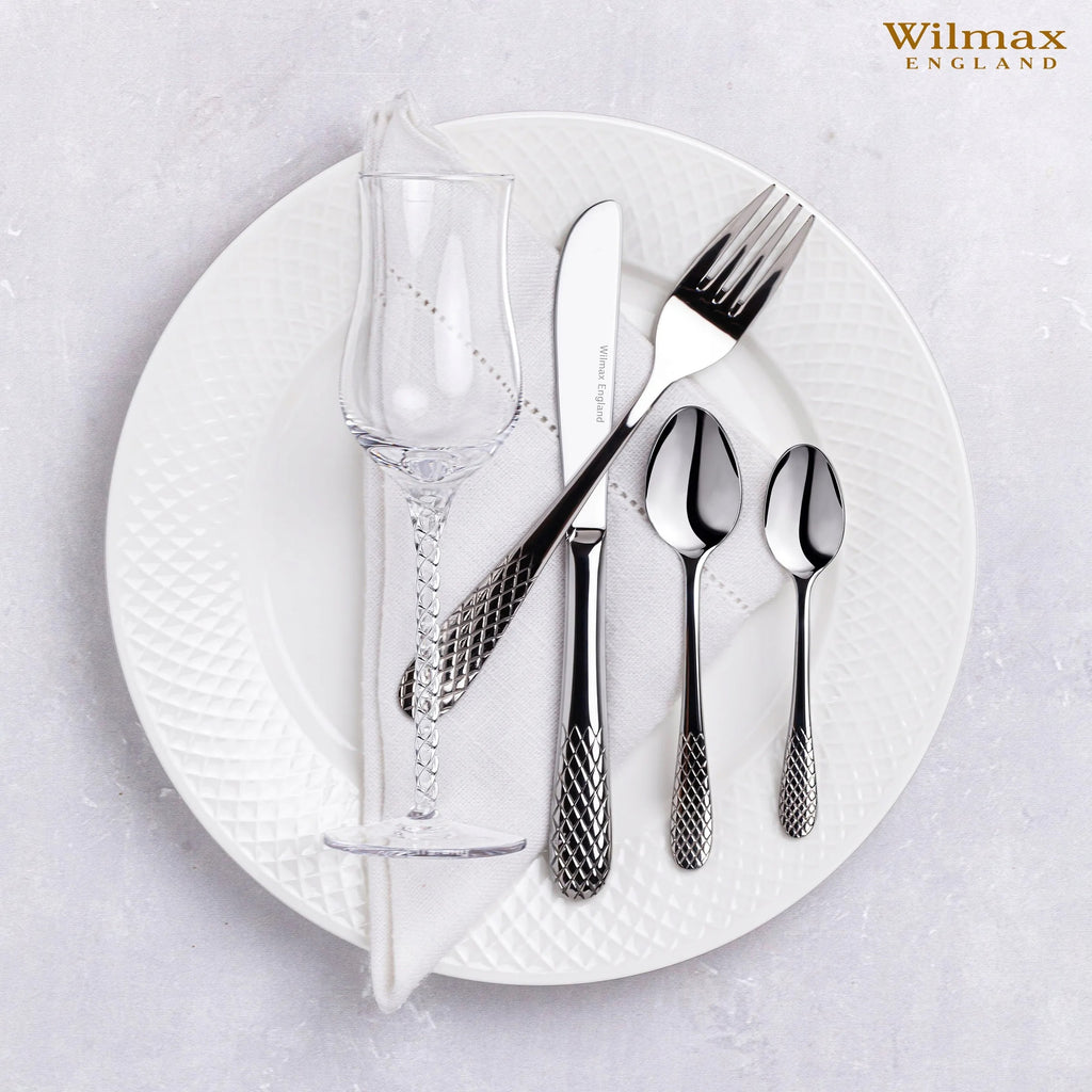 Wilmax Teelöffel 2er-Set Silber aus Edelstahl