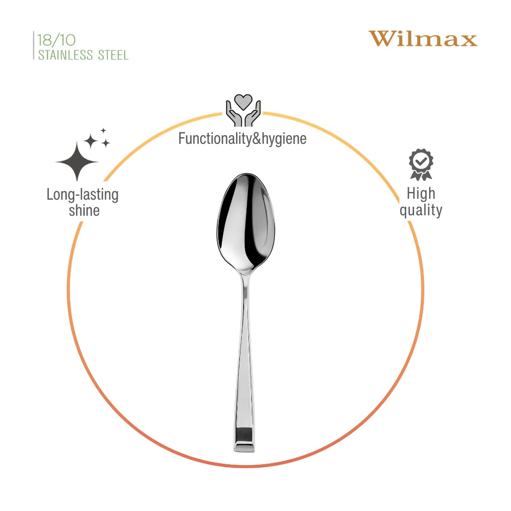 Wilmax Teelöffel 14 cm Silber aus Edelstahl