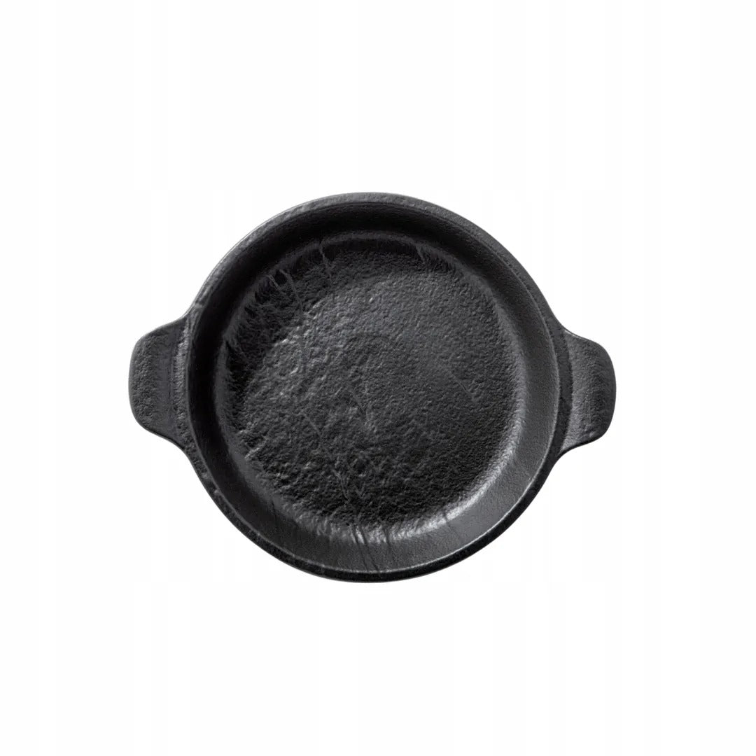 Wilmax Runde Backform 800 ml Schwarz aus Porzellan