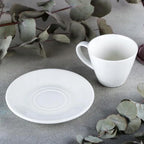 Wilmax Tasse mit Untertassen 180 ml 2er-Set Weiß aus Porzellan