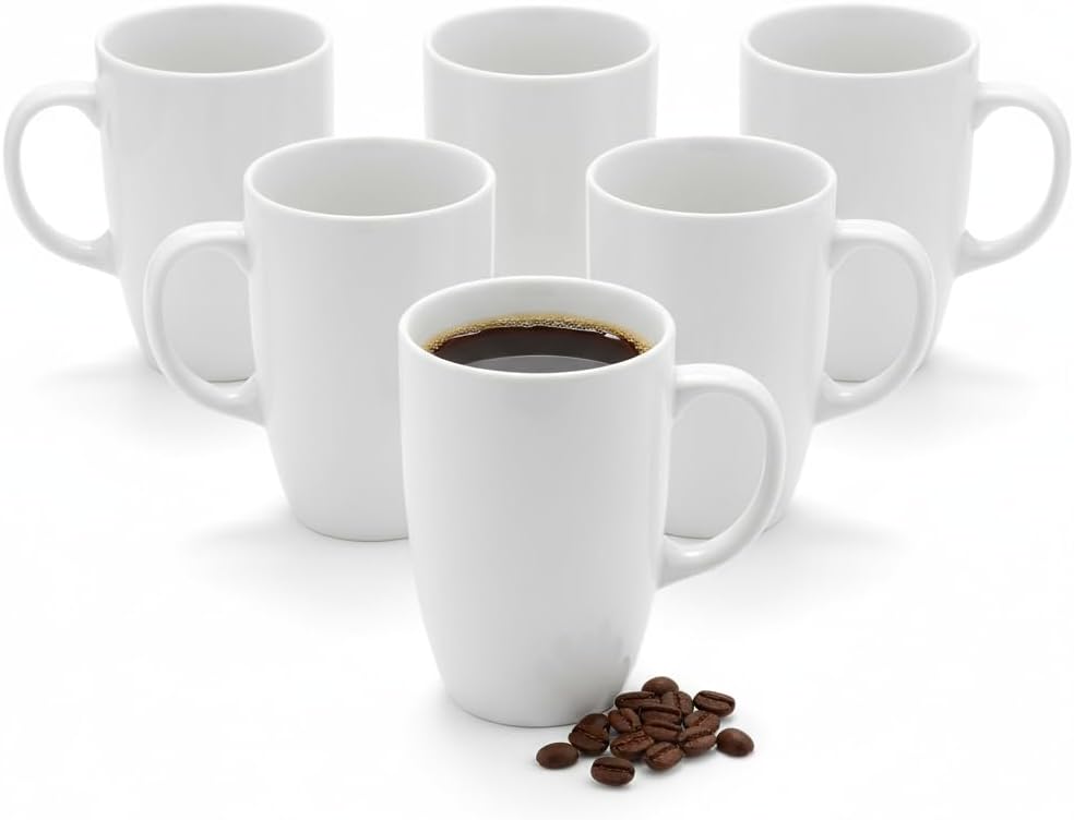 Wilmax Becher 630 ml 6er-Set Weiß aus Porzellan