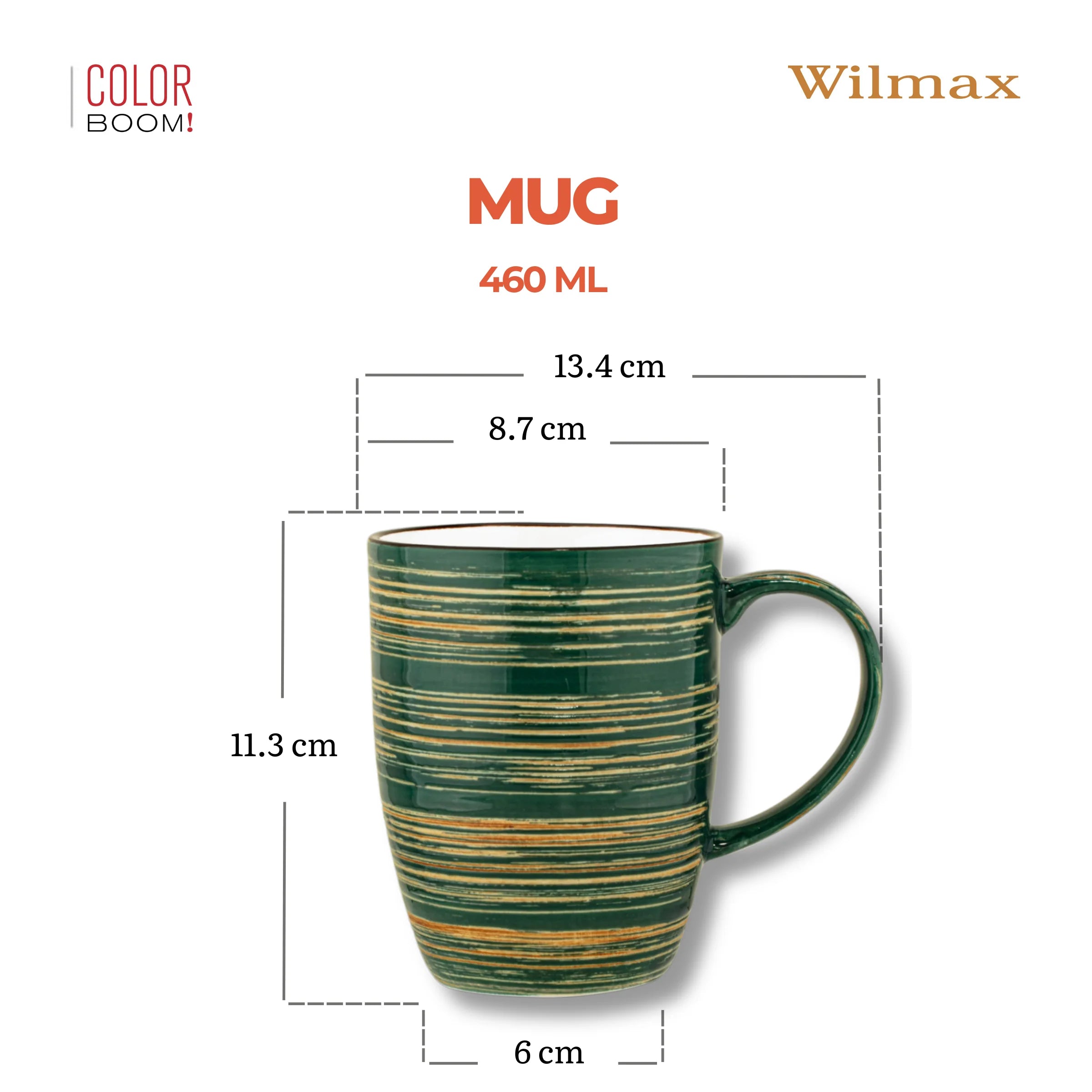 Wilmax Becher 460 ml Grün aus Porzellan