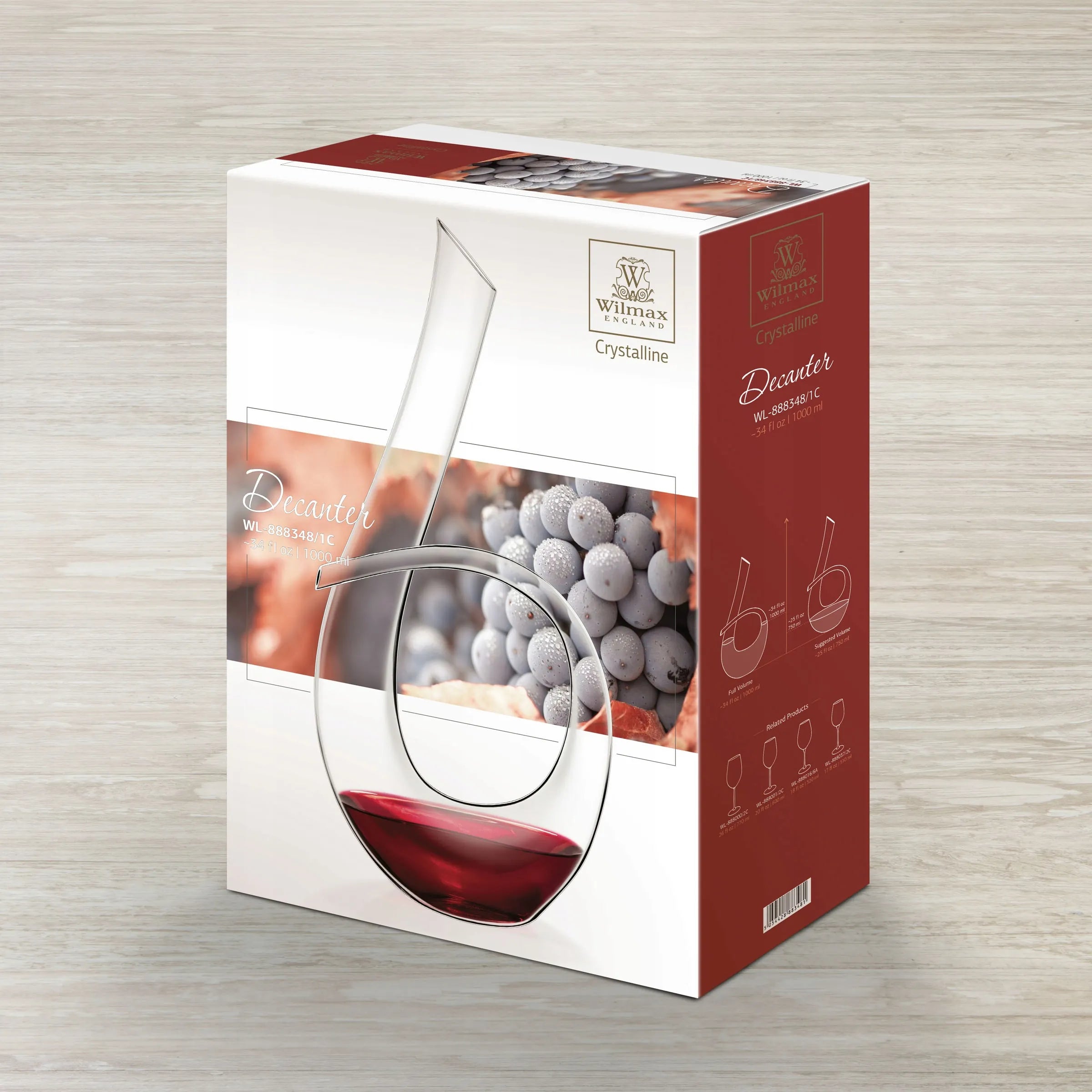 Wilmax Weindekanter 1000 ml Transparent aus Wilmax Crystalline-Serie