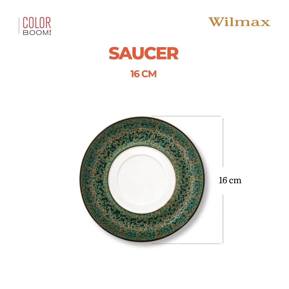 Wilmax Mehrzweck-Untertasse Ø 16 cm Grün aus Porzellan