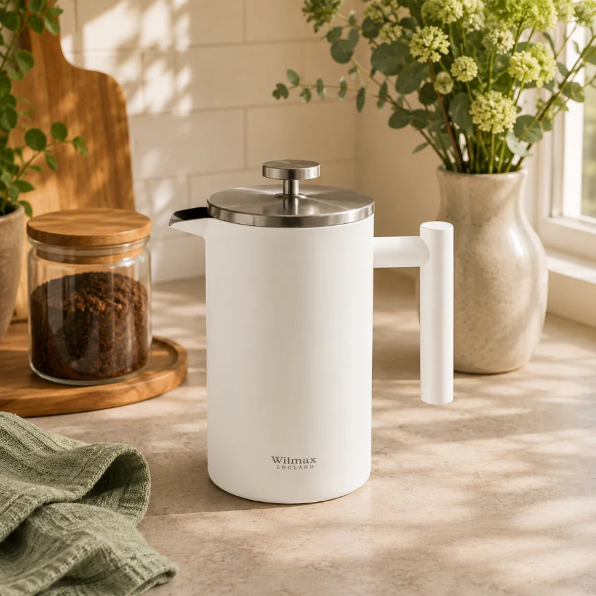 Wilmax French Press 1000 ml aus Edelstahl