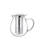 Wilmax Teekanne 850 ml mit Edelstahlfilter Transparent aus Thermoglas