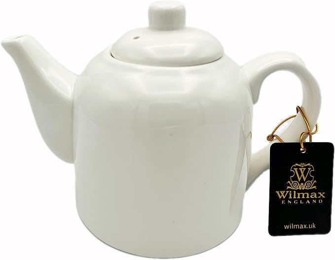 Wilmax Kaffee- und Teekanne mit integriertem Ausgusssieb 500 ml Weiß aus Porzellan