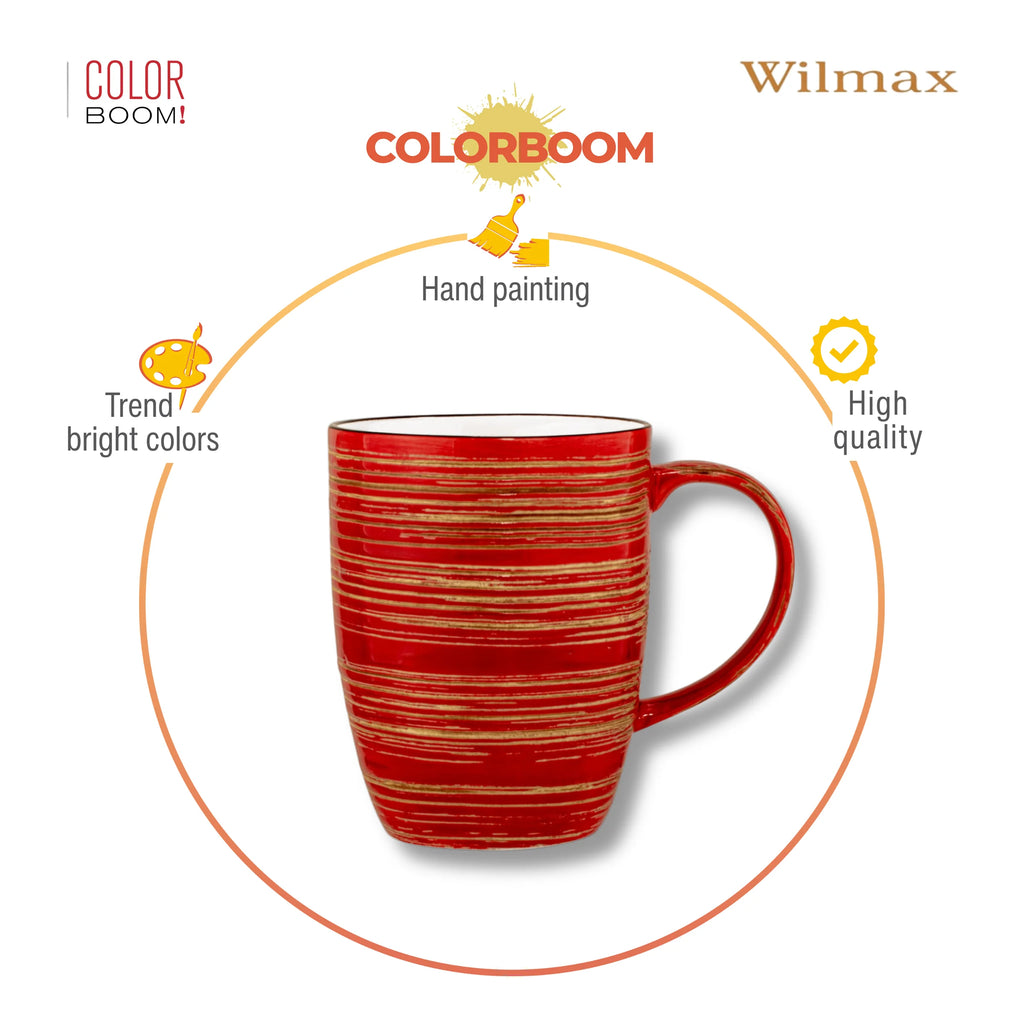 Wilmax Becher 460 ml Rot aus Porzellan