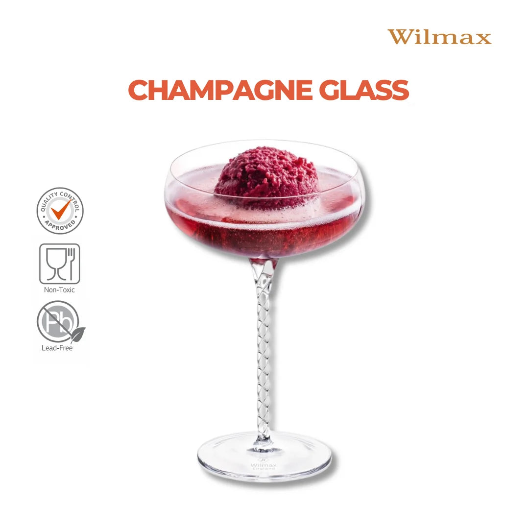 Wilmax Champagnerschale 300 ml 2er-Set Transparent aus Wilmax Crystalline-Serie