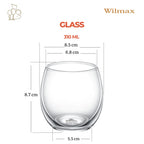 Wilmax Thermoglas 310 ml 6er-Set Transparent aus Borosilikatglas