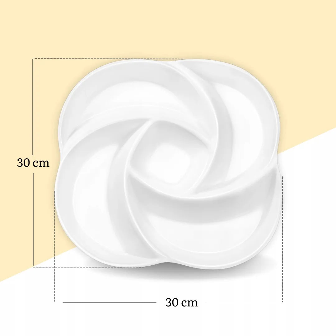 Wilmax Unterteilte Servierplatte 30 cm Weiß aus Porzellan