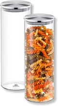 Wilmax Vorratsglas 1800 ml mit Edelstahldeckel 2er-Set Transparent