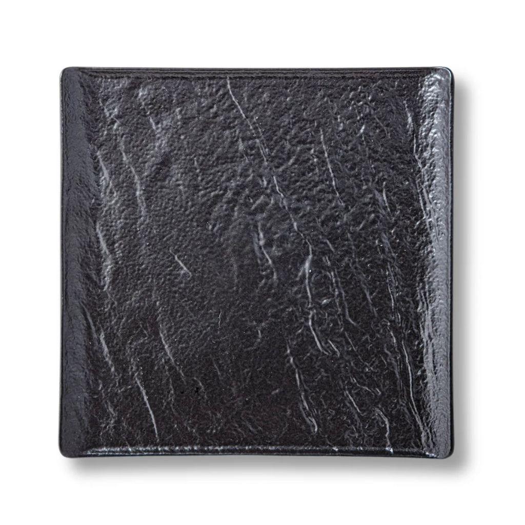 Wilmax Quadratische Servierplatte 27 × 27 cm 2er-Set Schwarz aus Porzellan