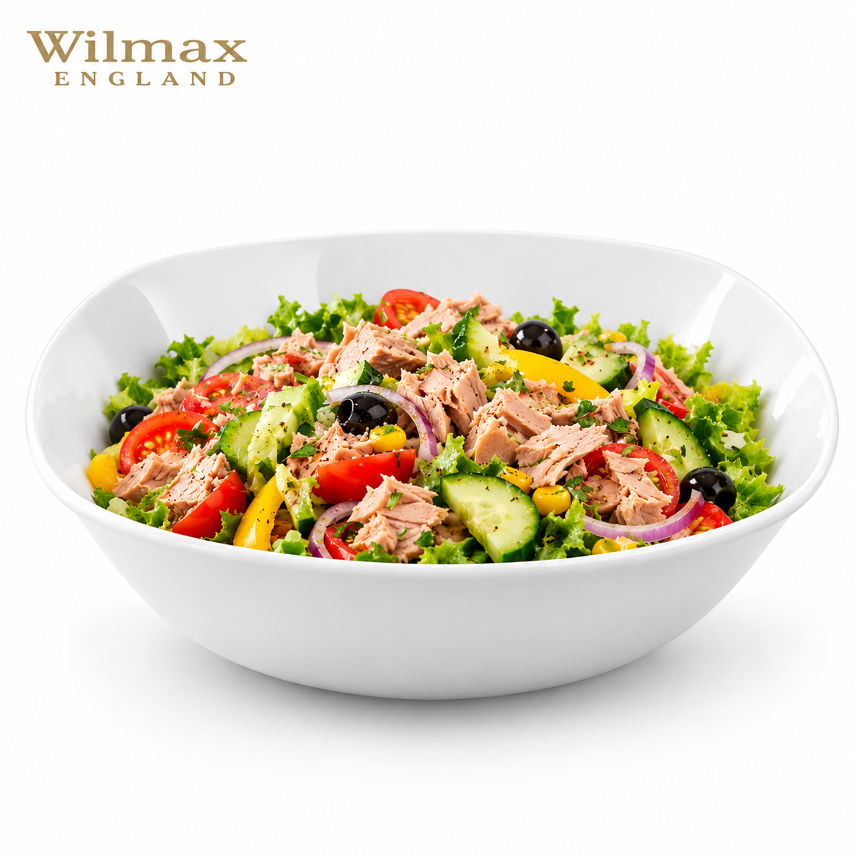Wilmax Schale 1300 ml 21,5 × 21,5 cm Weiß aus Porzellan