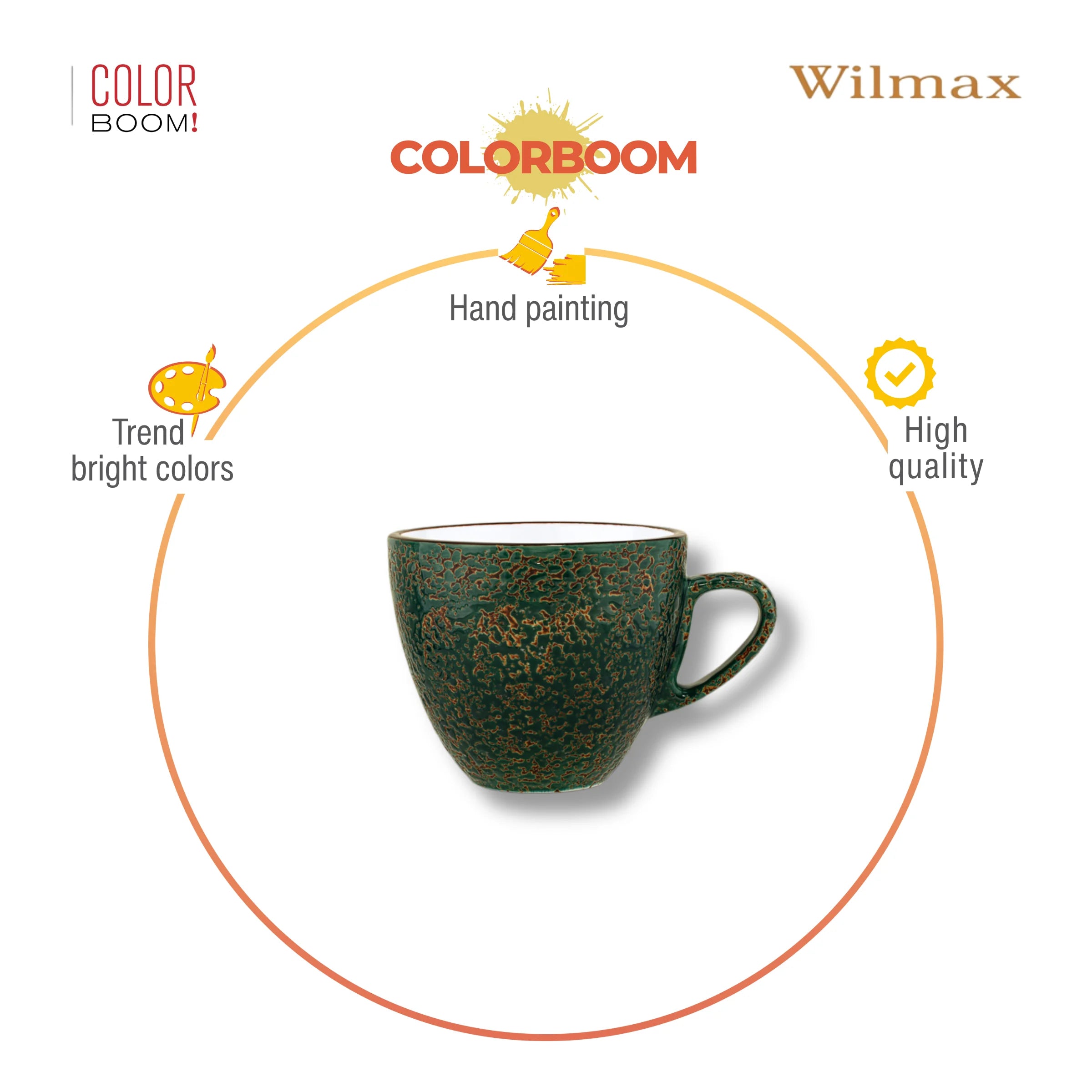 Wilmax Tasse 300 ml Grün aus Porzellan