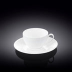 Wilmax Espressotasse mit Untertasse 80 ml Weiß aus Porzellan