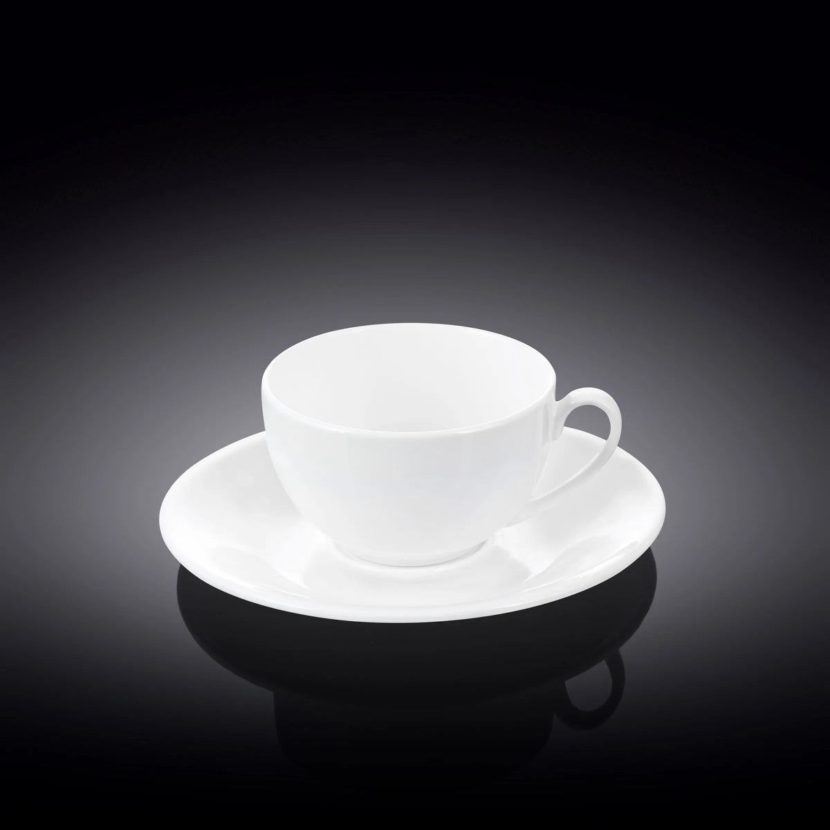 Wilmax Espressotasse mit Untertasse 80 ml Weiß aus Porzellan