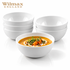 Wilmax Schale 11 cm 300 ml 6er-Set Weiß aus Porzellan