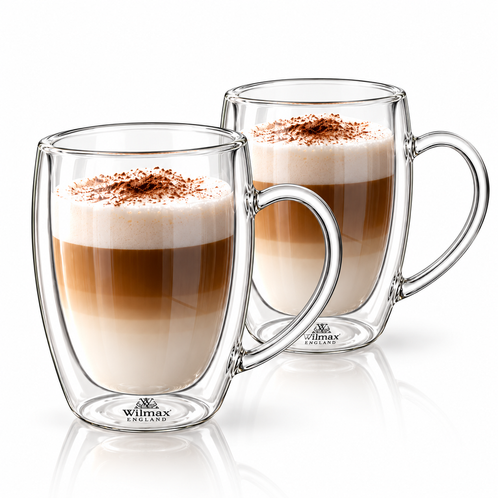 Wilmax Doppelwandiger Becher 400 ml 2er-Set Transparent
