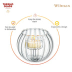 Wilmax Teelichthalter für 1 Teelicht 12 × 10 cm Transparent aus Glas