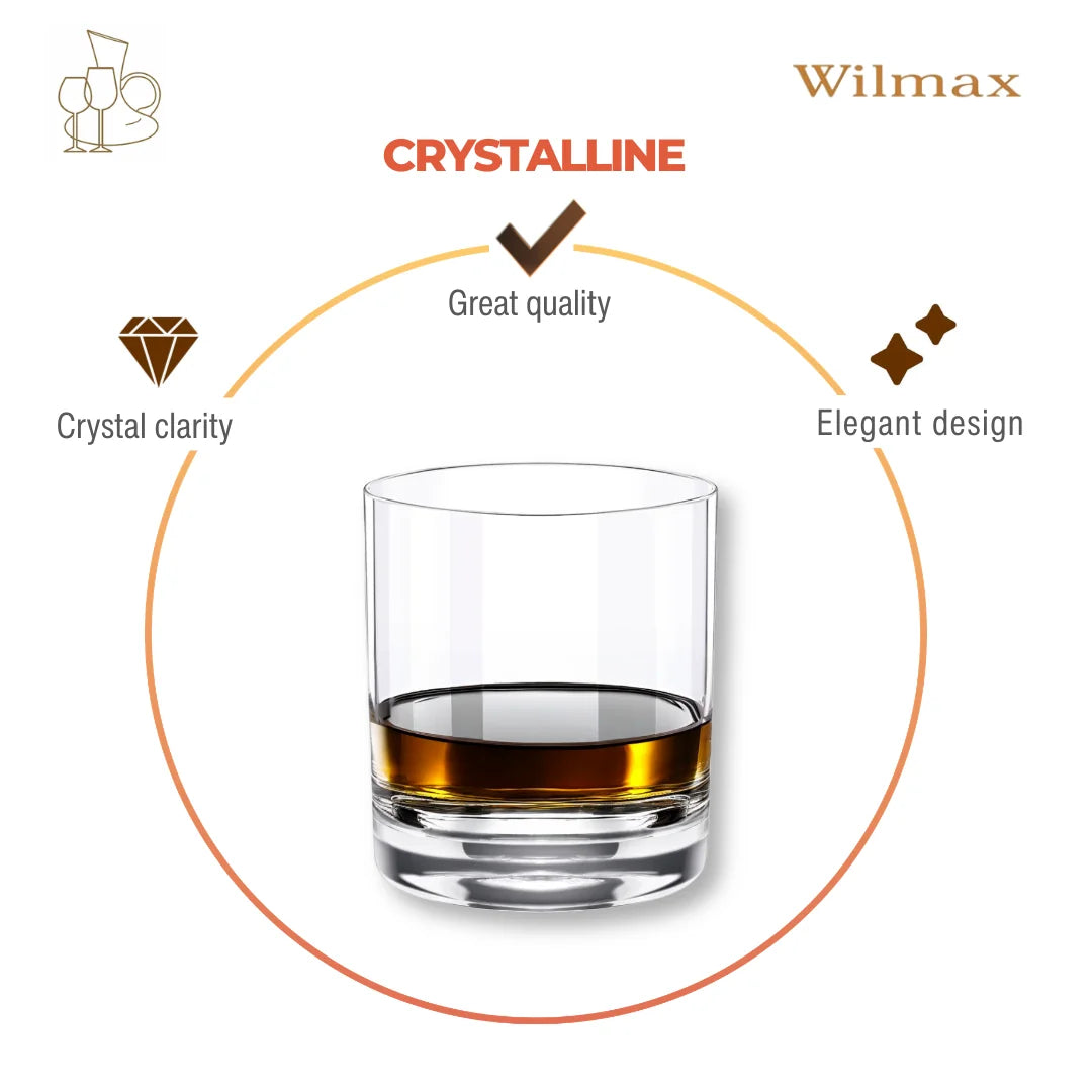 Wilmax Whiskyglas 300 ml 6er-Set Transparent aus Wilmax Crystalline-Serie