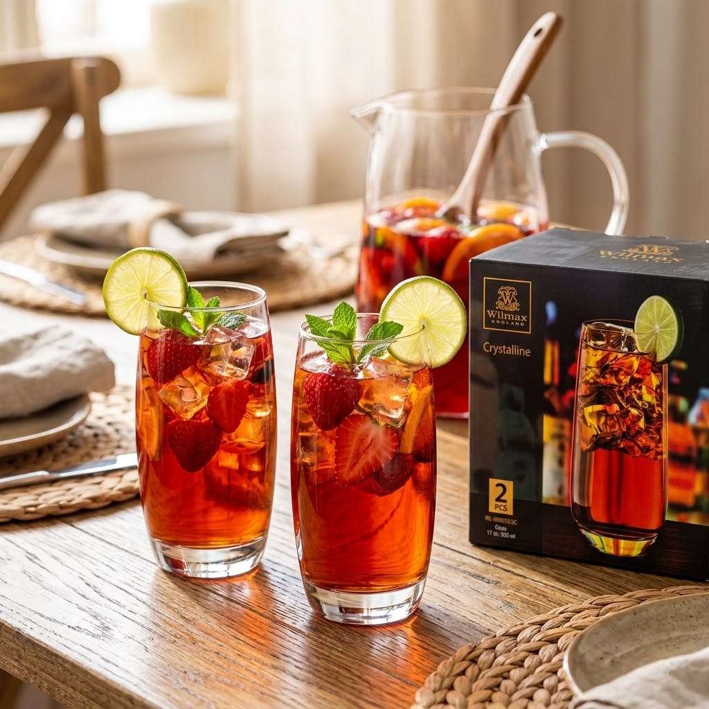 Wilmax Longdrinkglas 500 ml 2er-Set Transparent aus Wilmax Crystalline-Serie