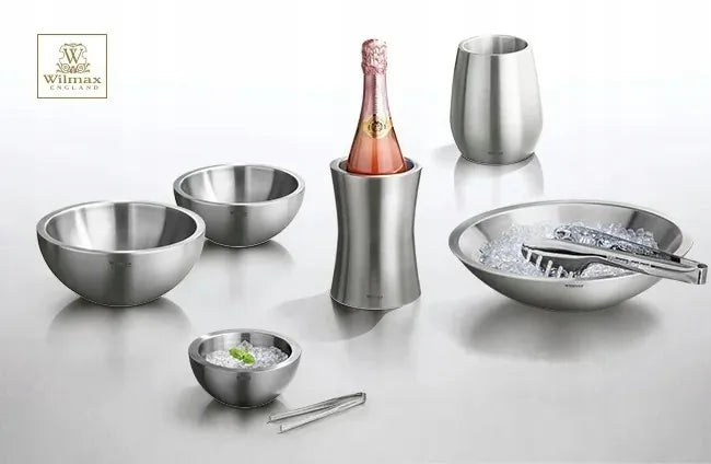 Wilmax Weinkühler 1300 ml Silber aus Edelstahl