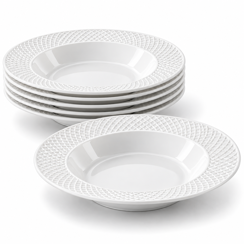 Wilmax Tiefer Teller 22,5 cm 6er-Set Weiß aus Porzellan