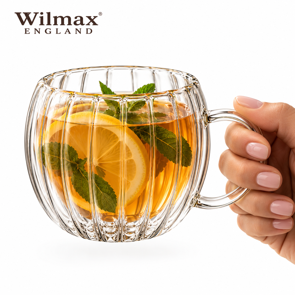 Wilmax Doppelwandiger Thermobecher 300 ml Transparent aus Glas