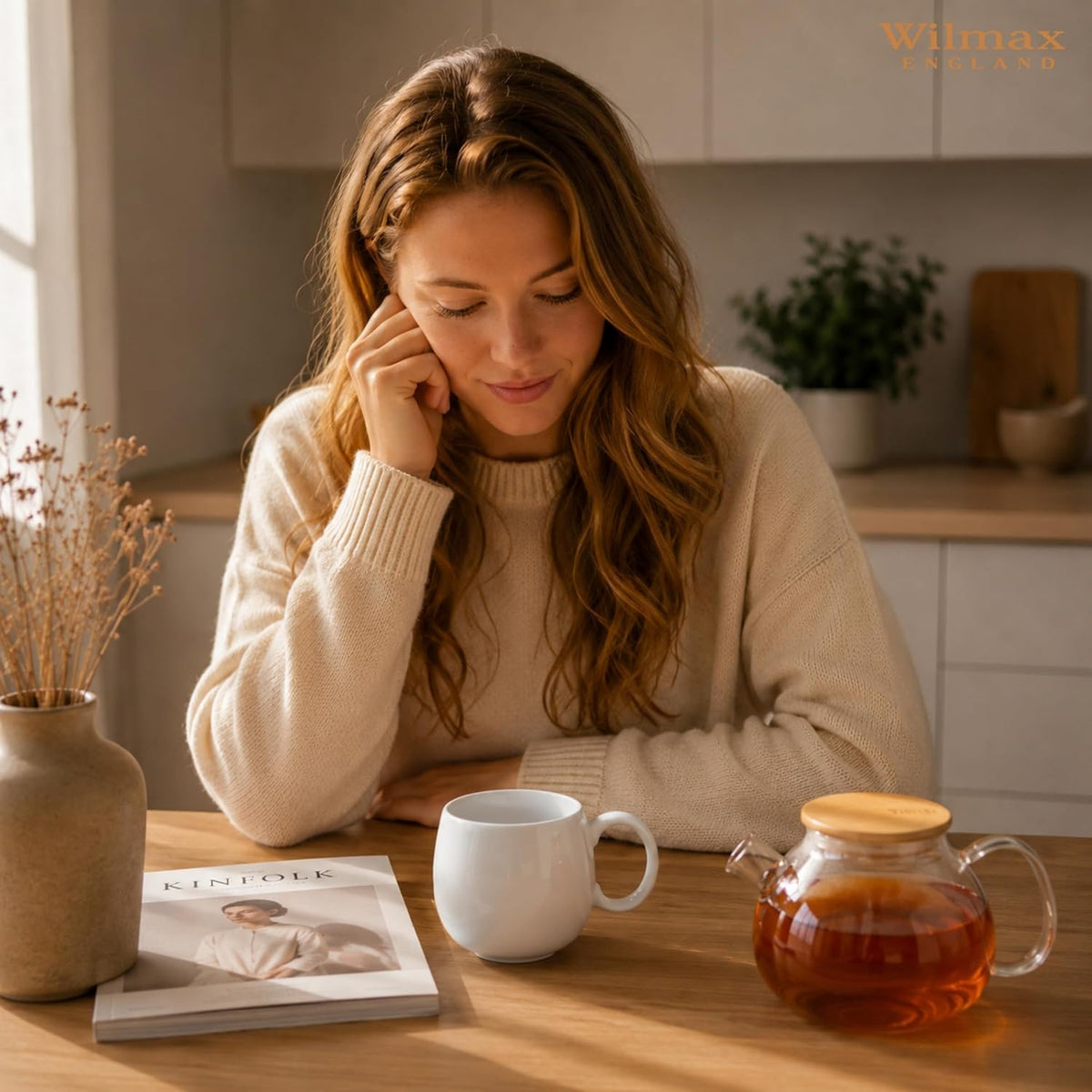 Wilmax Tasse 400 ml 4er-Set Weiß aus Porzellan