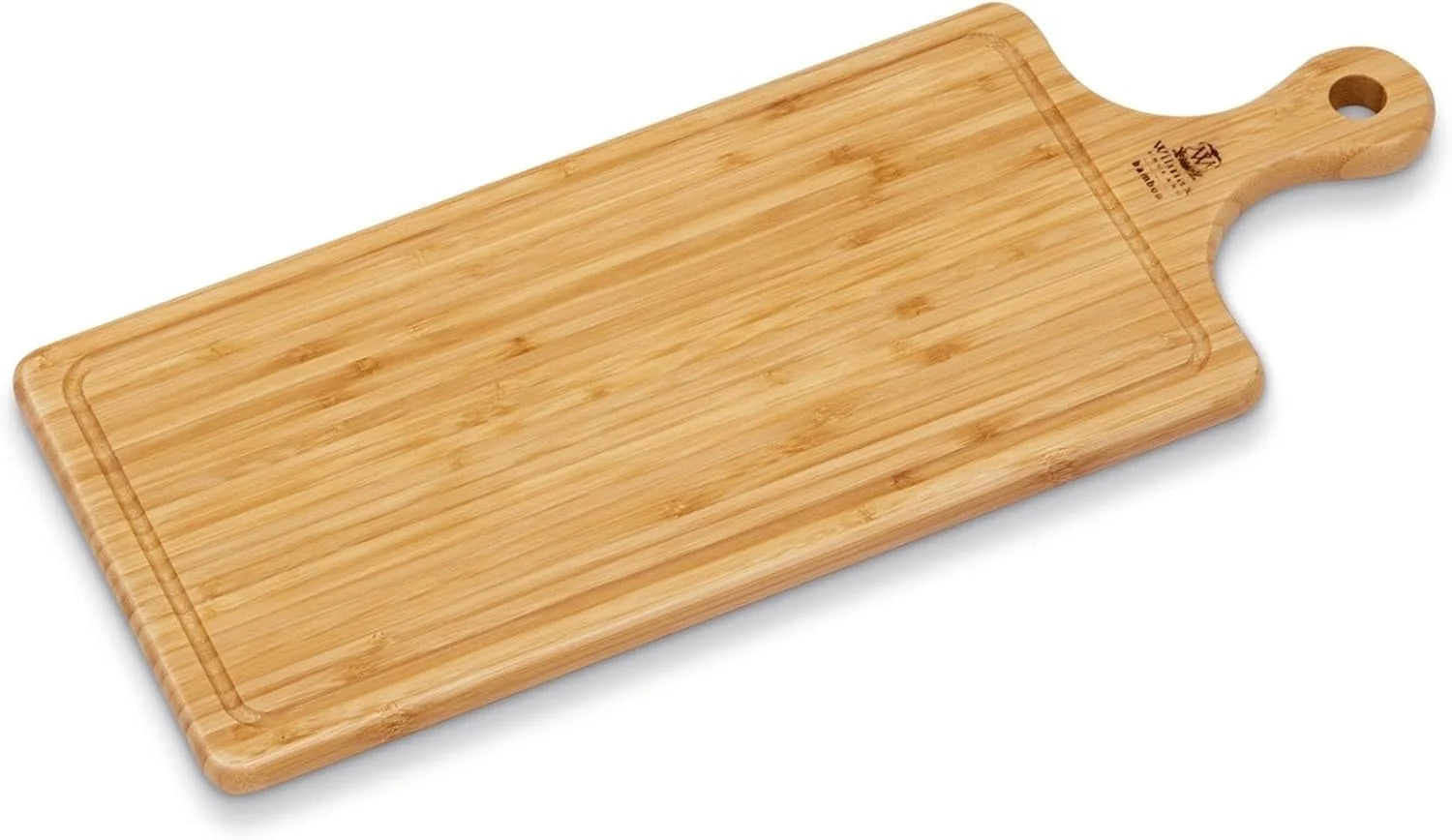 Wilmax Servierbrett mit Griff 50 × 15 cm Natur aus Bambus