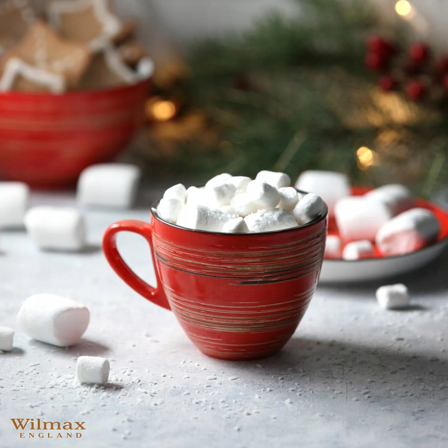 Wilmax Espressotasse 75 ml Rot aus Porzellan