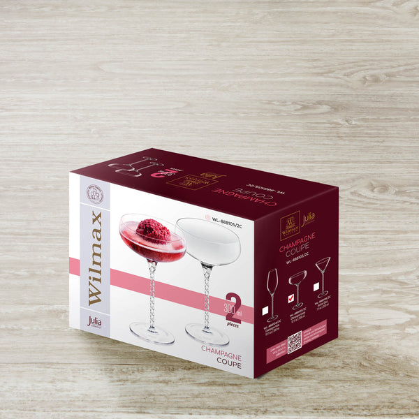 Wilmax Champagnerschale 300 ml 2er-Set Transparent aus Wilmax Crystalline-Serie