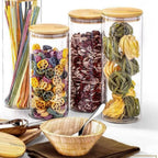 Wilmax Vorratsglas 1500 ml mit Bambusdeckel Transparent
