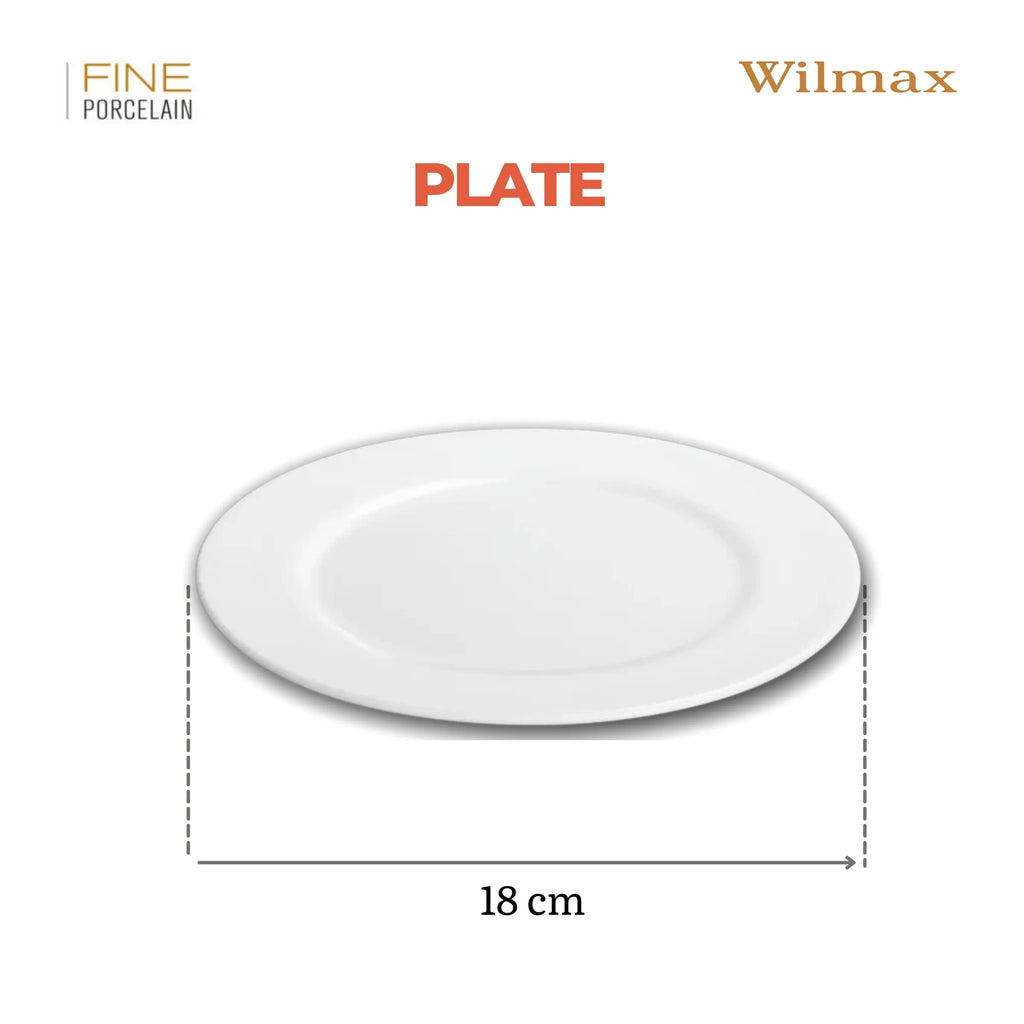 Wilmax Dessertteller 18 cm Weiß aus Porzellan