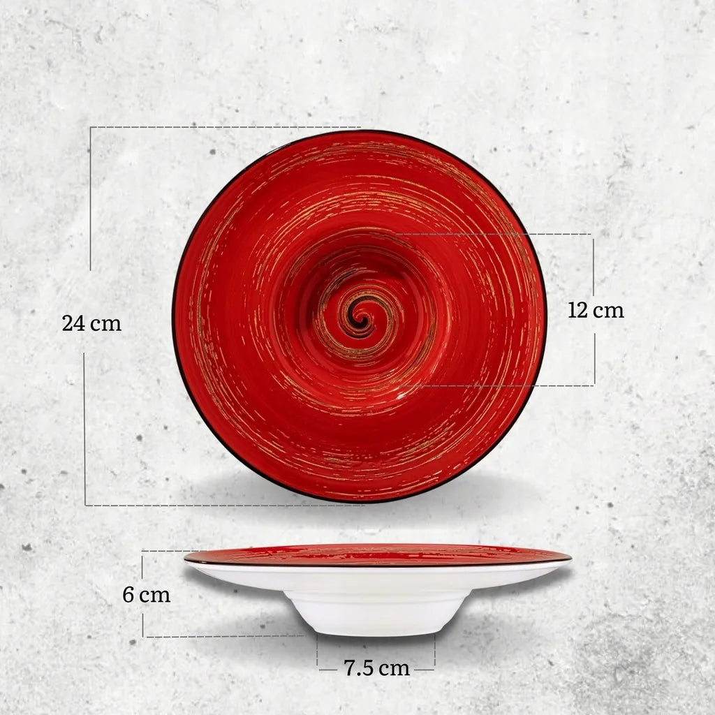 Wilmax Tiefer Teller Ø 24 cm 200 ml Rot aus Porzellan