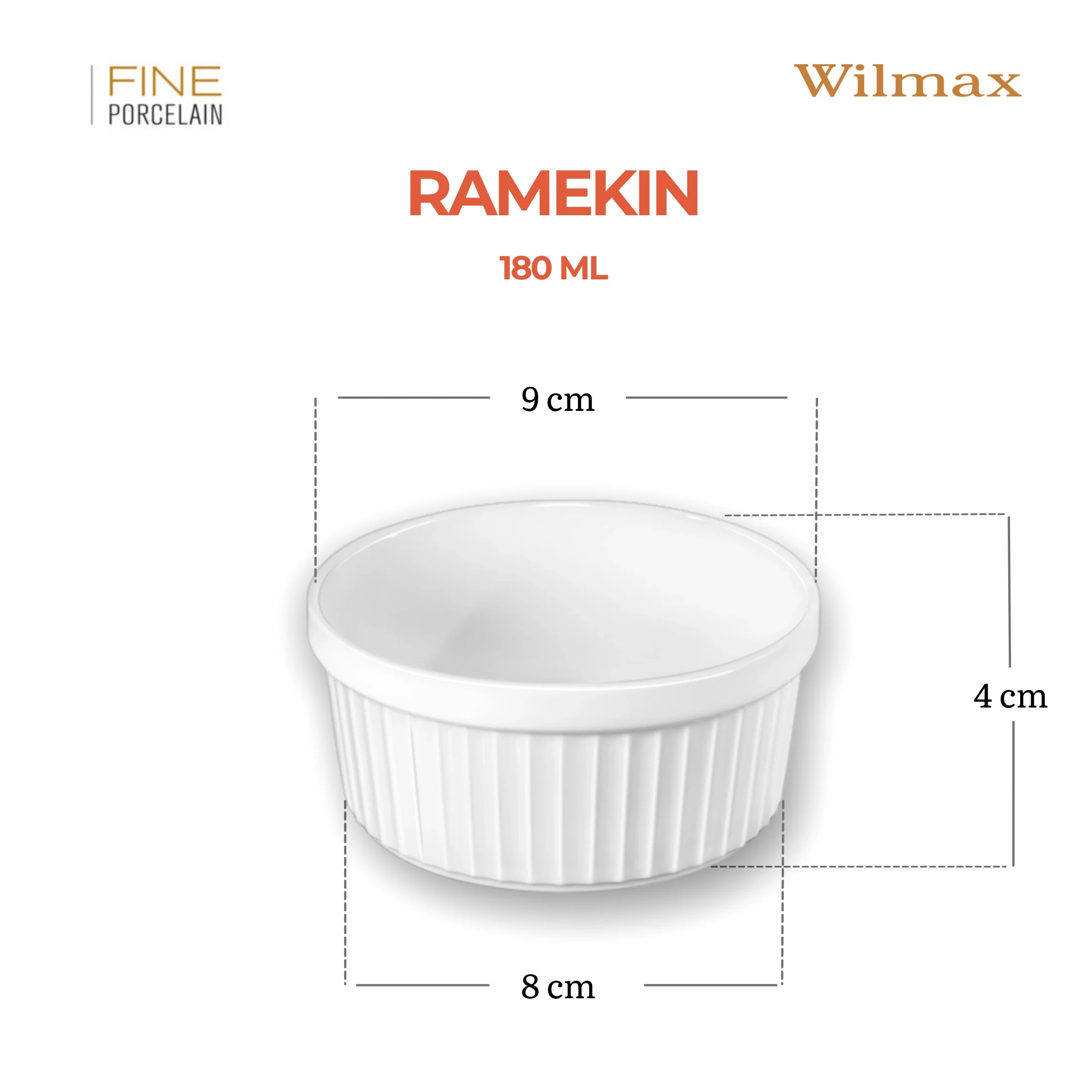 Wilmax Ramekin 180 ml Weiß aus Porzellan