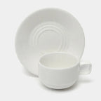 Wilmax Tasse mit Untertasse 220 ml Weiß aus Porzellan