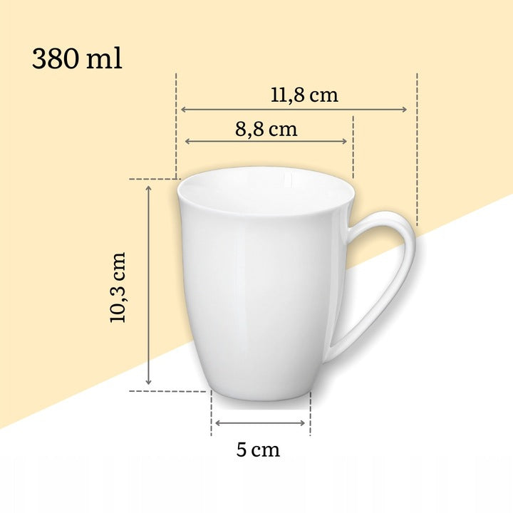 Wilmax Tassen 380 ml Weiß Porzellan 2er Set WL-993014/A2