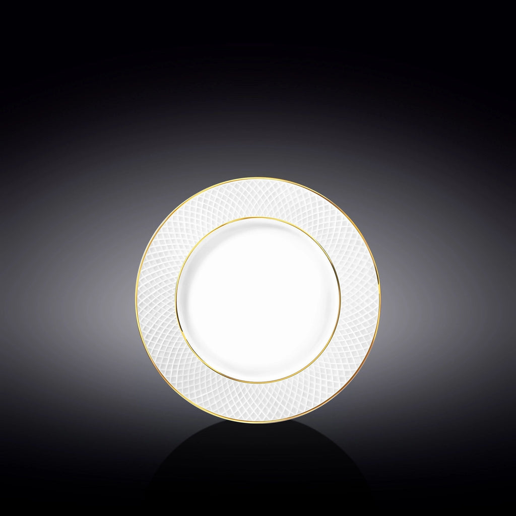 Wilmax Teller 18 cm Weiß mit Goldrand aus Porzellan