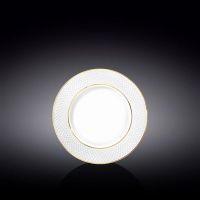 Wilmax Teller 18 cm Weiß mit Goldrand aus Porzellan