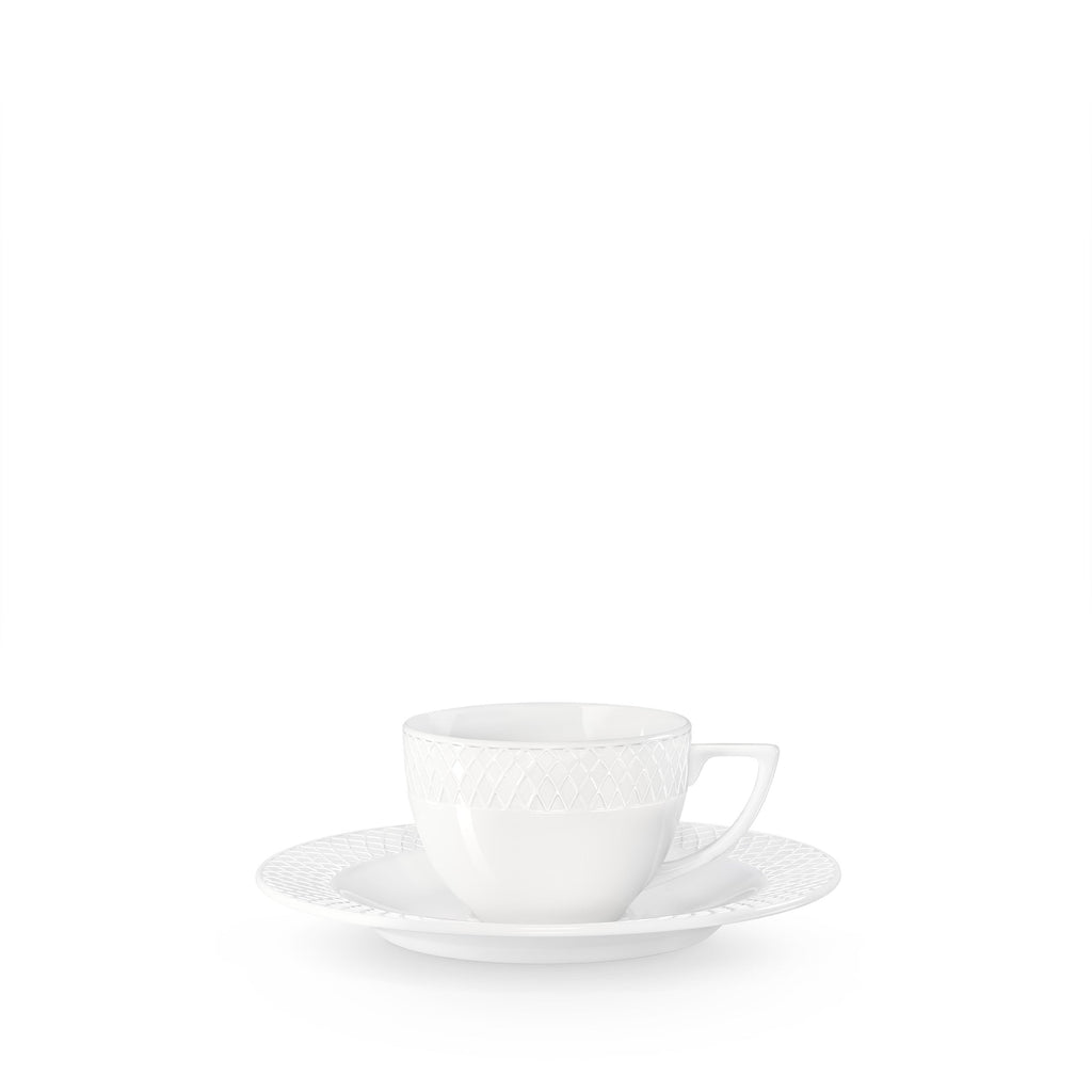 Wilmax Tasse mit Untertasse 90 ml 6er-Set Weiß aus Porzellan