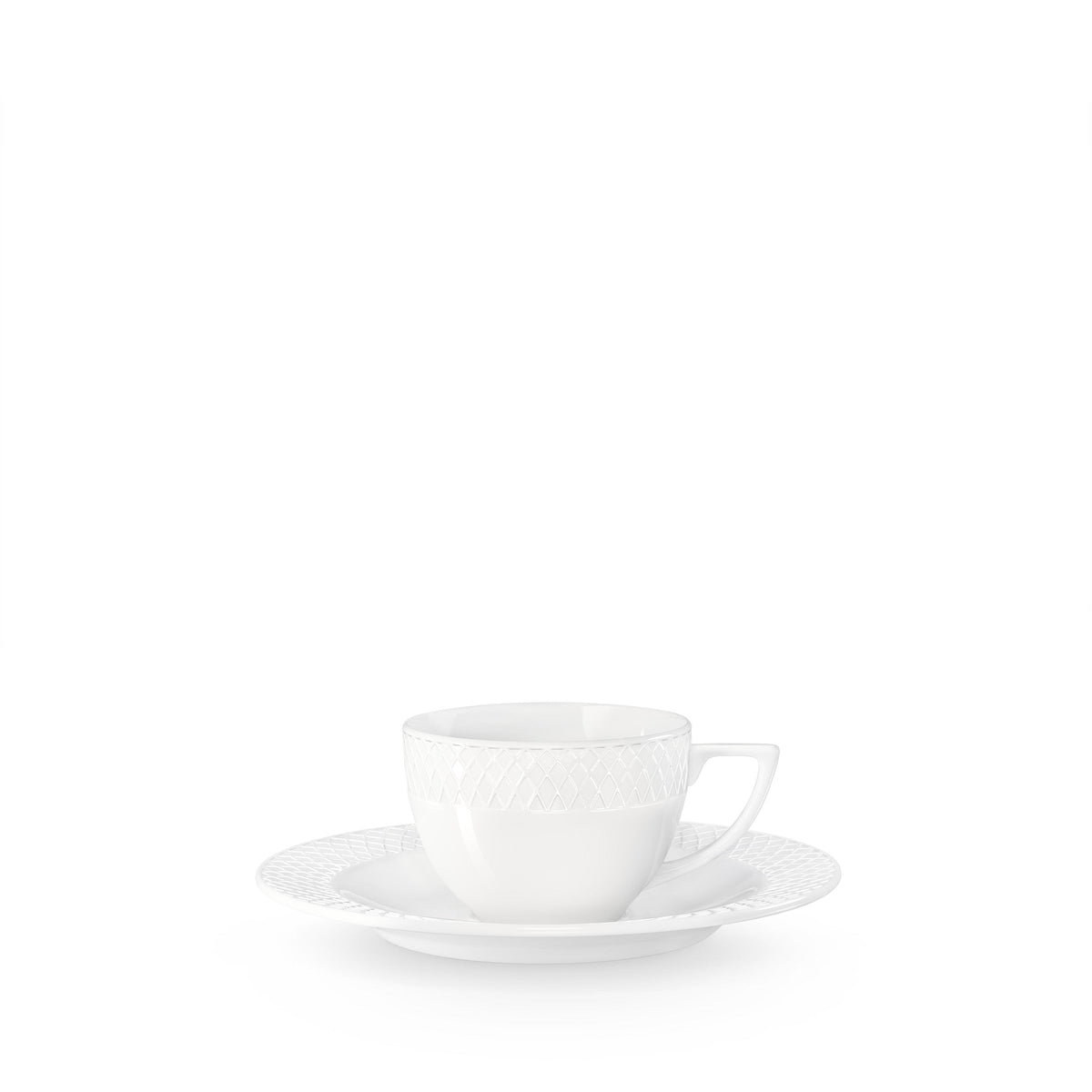Wilmax Tasse mit Untertasse 90 ml 6er-Set Weiß aus Porzellan