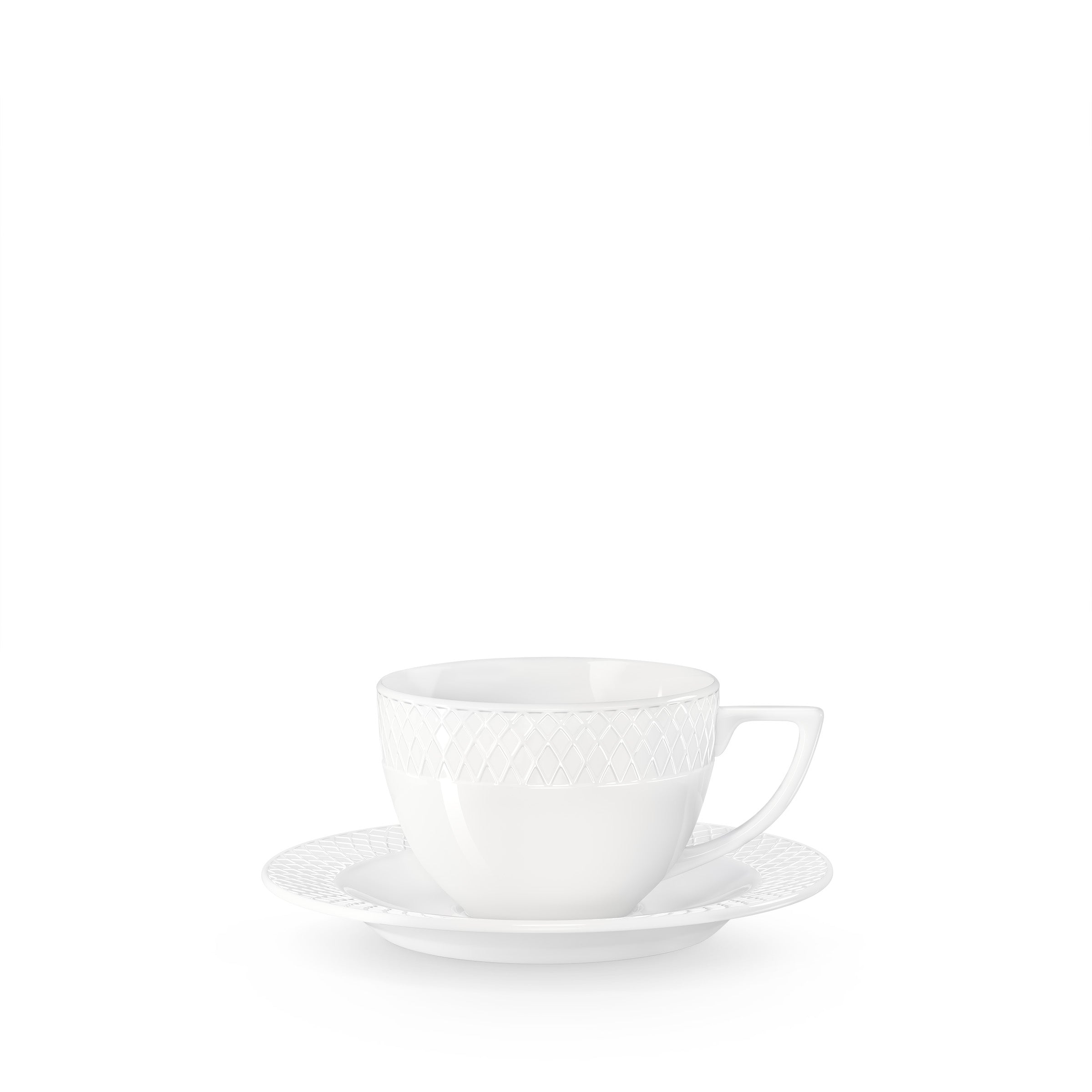 Wilmax Tasse mit Untertasse 240 ml Weiß aus Porzellan