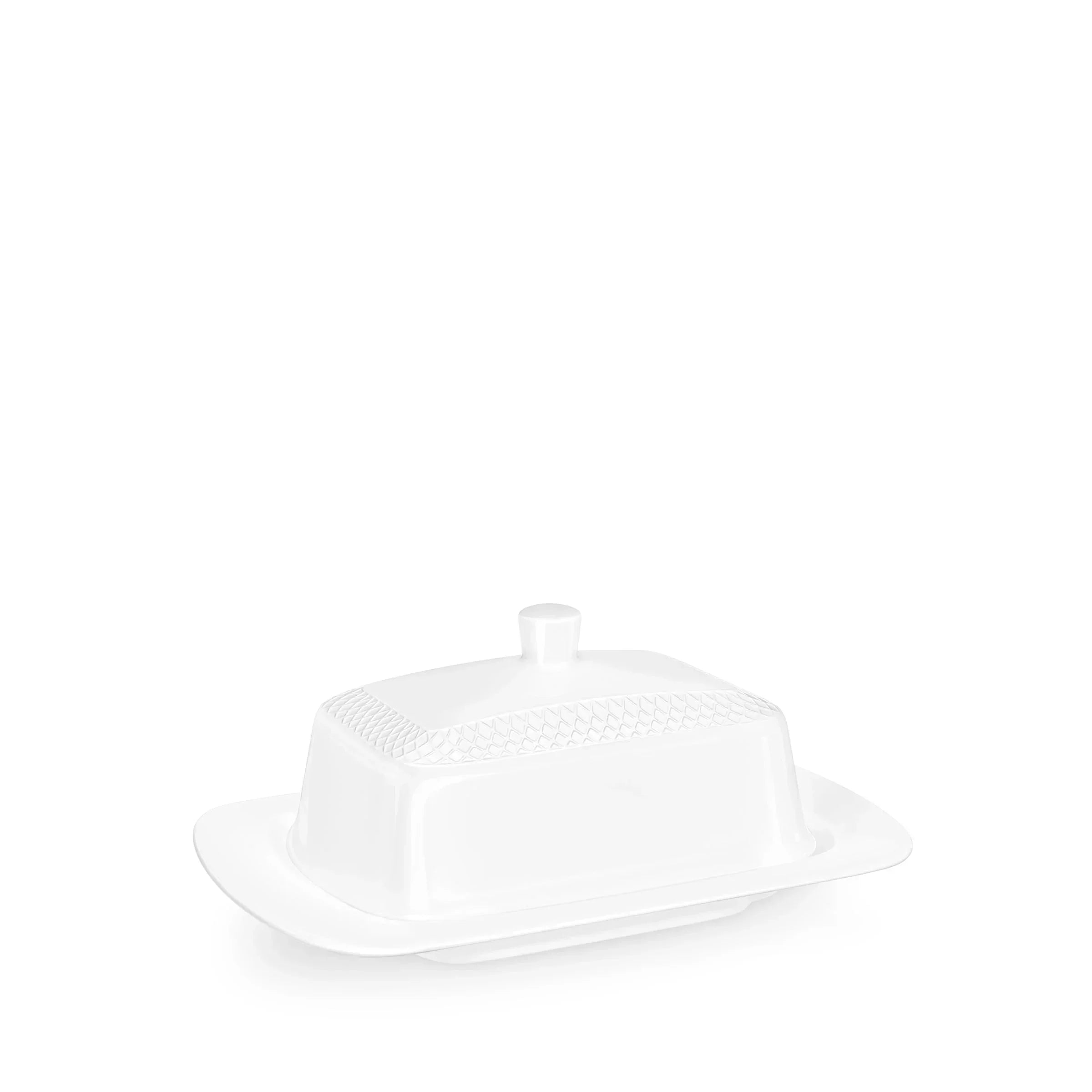 Wilmax Butterdose mit Deckel 18,5 × 12,5 × 7,5 cm Weiß aus Porzellan