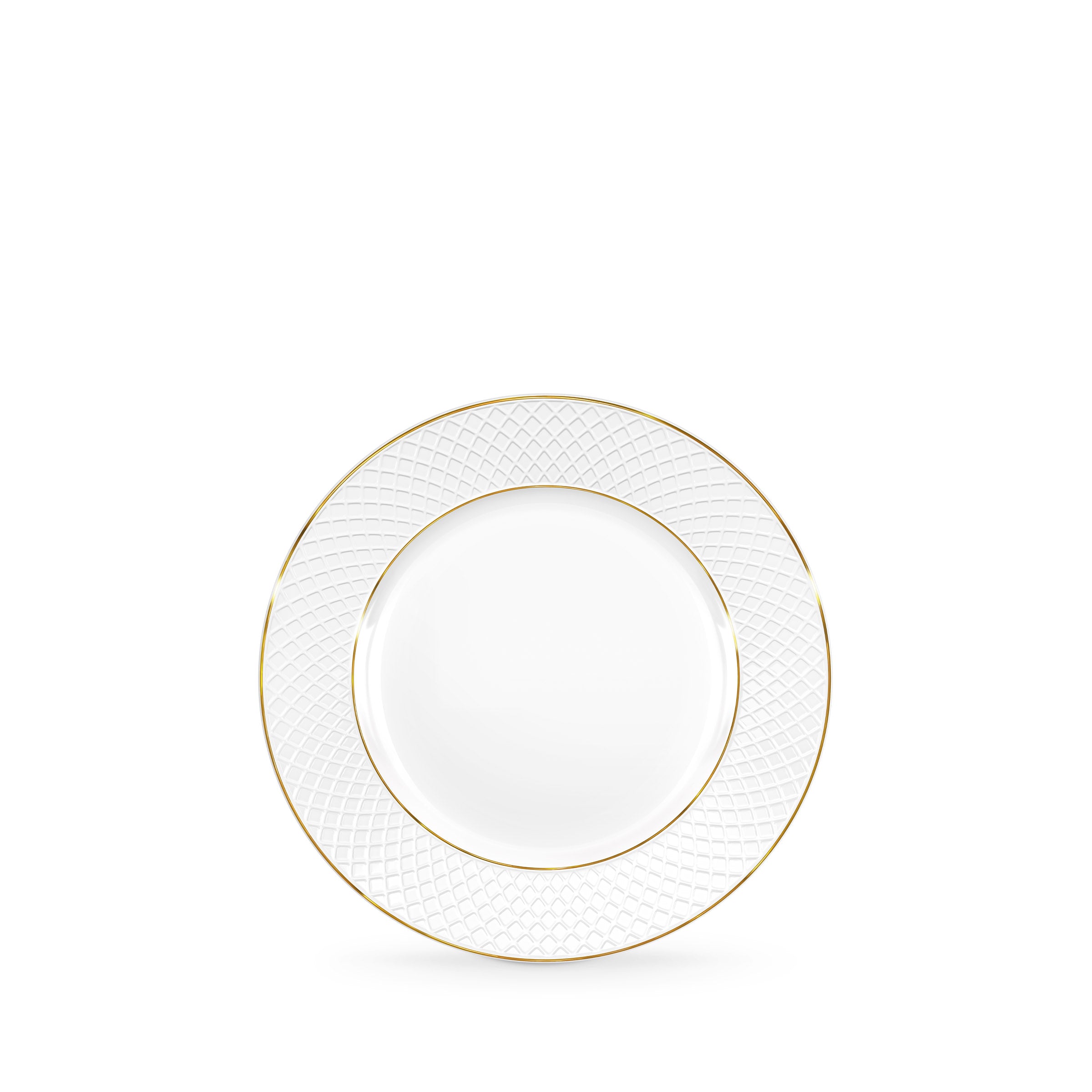 Wilmax Dessertteller mit Goldlinien, flacher Rand, 20 cm, WL-880102102/A