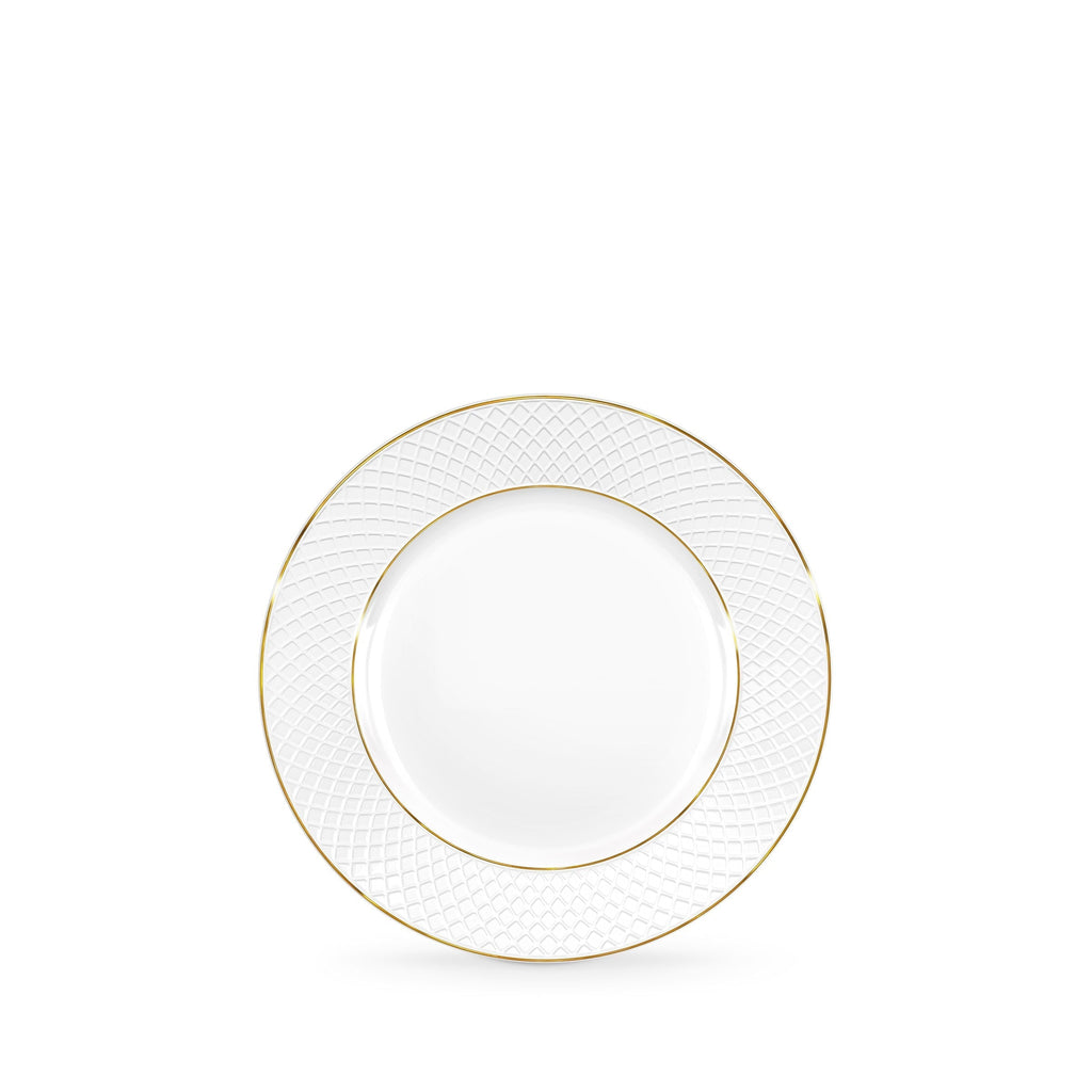 Wilmax Dessertteller 20 cm Weiß mit Goldlinien aus Porzellan