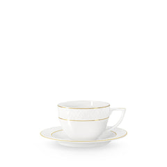 Wilmax Teetassen-Set mit Untertasse, 240 ml, mit Goldrand, WL-880102404/AB