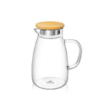 Wilmax Krug 1500 ml Thermoglas mit Bambusdeckel Transparent WL-888215/A