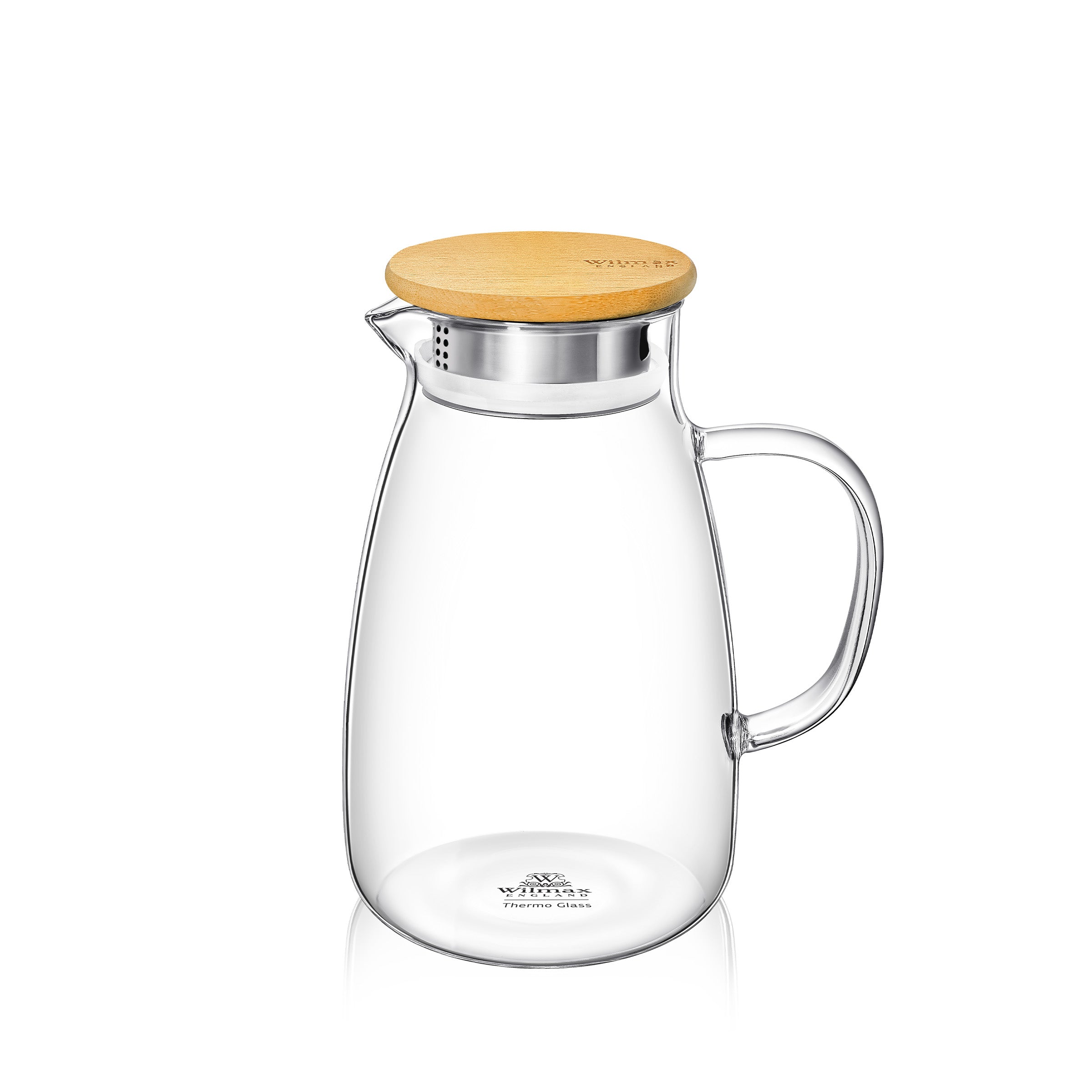 Wilmax Krug 1500 ml Thermoglas mit Bambusdeckel Transparent WL-888215/A